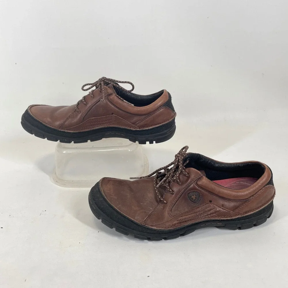 Ariat Mens 33637 Brown Leather ATS Lace Up Casual Shoes Size 9D UK 8 EUR 42M